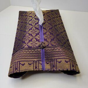 Luxurious Tissue Box Purple Songket Tissue Box Cover